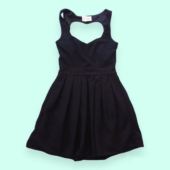 L'Atiste by Amy Dresses & Skirts - Boutique Little Black Dress with Heart-Cutout & Pleats S